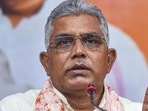 BJP leader Dilip Ghosh faced aggressive demonstration from Trinamool Congress workers while campaigning for the Bhabanipur assembly bypoll. (PTI) BJP leader Dilip Ghosh faced aggressive demonstration from Trinamool Congress workers while campaigning for the Bhabanipur assembly bypoll. (PTI)