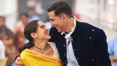 Actoes Akshay Kumar and Sara Ali Khan in a still from Aanand L Rai’s film, Atrangi Re.