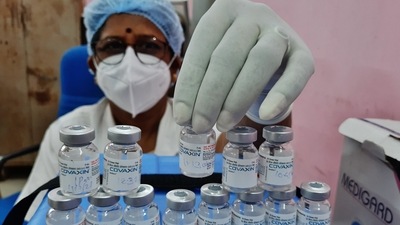 Empty Covaxin vaccine vials are after theCovid-19 vaccination in Thane,&nbsp; (Praful Gangurde/HT File Photo)