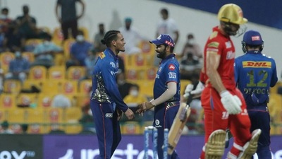 Rahul Chahar celebrates after dismissing Markram on 42. 