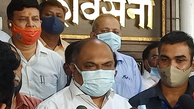Maharashtra minister Anil Parab talks to reporters ahead of his visit to the ED's office. (HT Photo) Maharashtra minister Anil Parab talks to reporters ahead of his visit to the ED's office. (HT Photo)