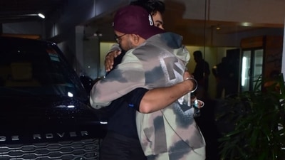 Sunny and Shashank share a hug. Sunny and Shashank share a hug.