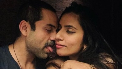 Abhay Deol poses with artist Shilo Shiv Suleman. Abhay Deol poses with artist Shilo Shiv Suleman.