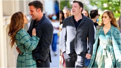 Jennifer Lopez and Ben Affleck share a kiss while enjoying a romantic walk in New York, all pics (Instagram/@jloveglow) Jennifer Lopez and Ben Affleck share a kiss while enjoying a romantic walk in New York, all pics (Instagram/@jloveglow)