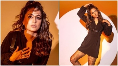 Hina Khan in every attire is a joy to behold. From sarees to western attires, the actor makes sure to up the glam quotient, one look at a time. Recently, she took Instagram by storm with stunning pictures of herself in a black mini dress. She played muse to designer Ekta and wore an ensemble from their collection. (Instagram/@realhinakhan) Hina Khan in every attire is a joy to behold. From sarees to western attires, the actor makes sure to up the glam quotient, one look at a time. Recently, she took Instagram by storm with stunning pictures of herself in a black mini dress. She played muse to designer Ekta and wore an ensemble from their collection. (Instagram/@realhinakhan)