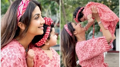 Shilpa Shetty shared a montage of pictures with her daughter Samisha.