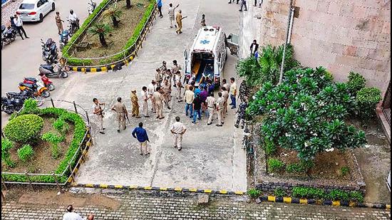 Jailed gangster Jitendra Gogi was gunned down inside the Rohini courtroom on September 24 by two assailants posing as lawyers, (PTI)
