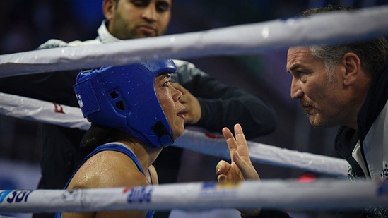 Raffaele Bergamasco with Mary Kom. (Getty) Raffaele Bergamasco with Mary Kom. (Getty)