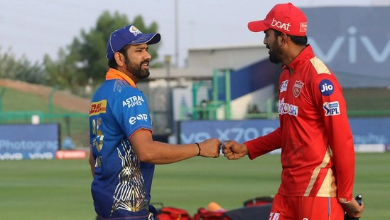 Mumbai Indians skipper Rohit Sharma (left) won the toss and opted to field.(BCCI/IPL)
