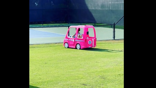 Alexis Olympia Ohanian Jr, Serena Williams' daughter, ‘driving’ to the tennis court for practice.&nbsp;(Instagram/@olympiaohanian)