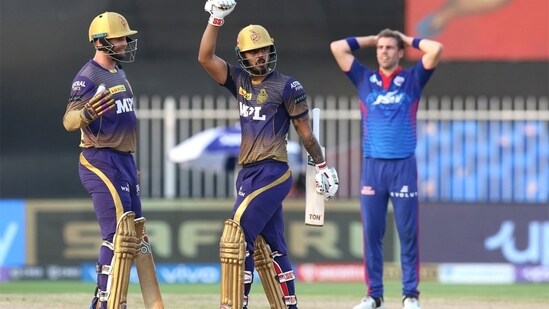 KKR stuttered a little but Nitish Rana and Sunil Narine's counter-attack saw them through.(IPL/Twitter)