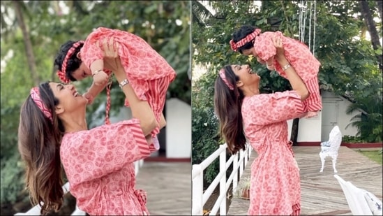 Loved Shilpa Shetty, Samisha's twinning game in peach co-ords? Here's its cost(Instagram/theshilpashetty)
