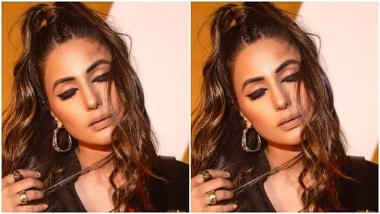 Statement earrings and metal rings, with a hint of gold and silver, from Flower Child by Shaheen Abbas and Minarali Store added more glamour to the photoshoot. The accessories also add the necessary dash of colour to the pictures.(Instagram/@realhinakhan)