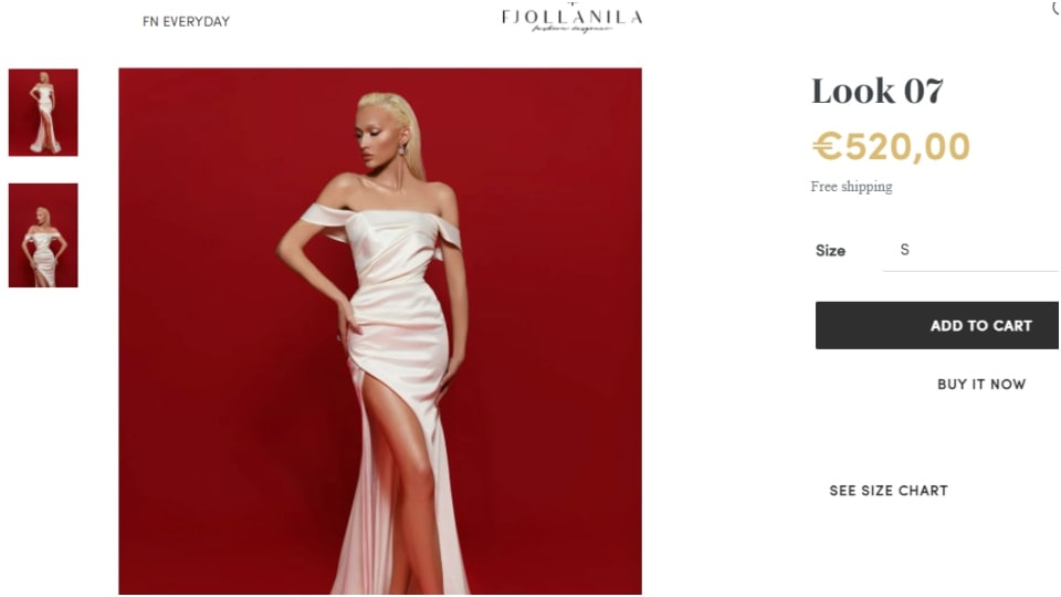 Jacqueline's floaty white dress.&nbsp;(fjollanila.com)