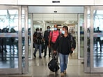 Indians evacuated from Afghanistan after Taliban takeover, arrive at the IGI airport on August 22. HT photo Indians evacuated from Afghanistan after Taliban takeover, arrive at the IGI airport on August 22. HT photo