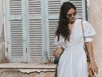 Gabriella Demetriades is living the “island life” in white(Instagram/@gabriellademetriades) Gabriella Demetriades is living the “island life” in white(Instagram/@gabriellademetriades)