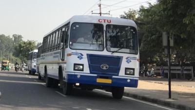 The Chandigarh transport department plans on replacing all 358 diesel buses in tricity with electric ones by 2027-2028. (HT FILE PHOTO)