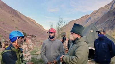 ITBP brought at least 11 rescued trekkers and porters to Kaza on Wednesday. All rescued are under observation. Bodies of two Kolkata trekkers are being carried on foot to the base camp. (ANI) ITBP brought at least 11 rescued trekkers and porters to Kaza on Wednesday. All rescued are under observation. Bodies of two Kolkata trekkers are being carried on foot to the base camp. (ANI)