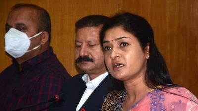 Congress national spokesperson Alka Lamba addressing the media during a press conference at HP Congress office in Shimla on Wednesday. (HT Photo) Congress national spokesperson Alka Lamba addressing the media during a press conference at HP Congress office in Shimla on Wednesday. (HT Photo)