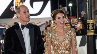 Britain's Prince William and Catherine, Duchess of Cambridge, attend the world premiere of No Time To Die. (REUTERS)