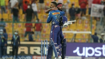 Hardik Pandya and Krunal Pandya of Mumbai Indians (PTI) Hardik Pandya and Krunal Pandya of Mumbai Indians (PTI)