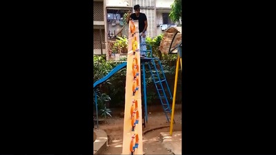 The image is taken from the video showcasing the record of the brothers from Mumbai. (Instagram/@guinnessworldrecords)