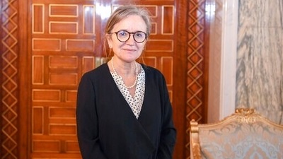 Tunisia's newly &nbsp;named Prime Minister Raoudha Boudent Ramadhanen, in a photo provided by the Tunisian presidency on Wednesday, Sept 29, 2021. (Slim Abid/ Tunisian Presidency via AP) (AP)