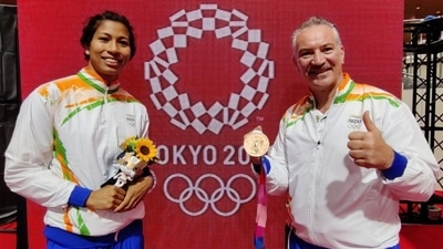 Rafaelle Bergamasco with Lovlina Borgohain. Rafaelle Bergamasco with Lovlina Borgohain. 