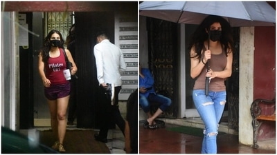 Sara Ali Khan and Janhvi Kapoor take their workout routines very seriously – we have proof from their gym diaries. The actors are often spotted outside their gym. They also keep sharing motivating videos of their own workout routines on their Instagram profile. The videos are to inspire their fans to start taking up workout seriously. On Wednesday, it rained in Mumbai, and yet it could not keep these actors away from their gym (HT Photos/Varinder Chawla) Sara Ali Khan and Janhvi Kapoor take their workout routines very seriously – we have proof from their gym diaries. The actors are often spotted outside their gym. They also keep sharing motivating videos of their own workout routines on their Instagram profile. The videos are to inspire their fans to start taking up workout seriously. On Wednesday, it rained in Mumbai, and yet it could not keep these actors away from their gym (HT Photos/Varinder Chawla)
