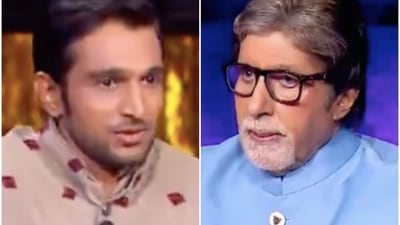 Pratik Gandhi on Kaun Banega Crorepati 13, hosted by Amitabh Bachchan. Pratik Gandhi on Kaun Banega Crorepati 13, hosted by Amitabh Bachchan.