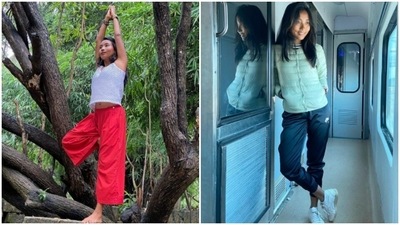Ankita Konwar performs her ‘favourite yoga pose’ on a tree, points out its benefits (Instagram/@ankita_earthy)