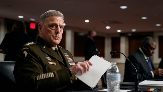 Chairman of the Joint Chiefs of Staff General Mark Milley listens to a Senator's question during a Senate Armed Services Committee hearing on the conclusion of military operations in Afghanistan and plans for future counterterrorism operations, on September 28, 2021, on Capitol Hill in Washington. (Patrick Semansky / AFP) Chairman of the Joint Chiefs of Staff General Mark Milley listens to a Senator's question during a Senate Armed Services Committee hearing on the conclusion of military operations in Afghanistan and plans for future counterterrorism operations, on September 28, 2021, on Capitol Hill in Washington. (Patrick Semansky / AFP)