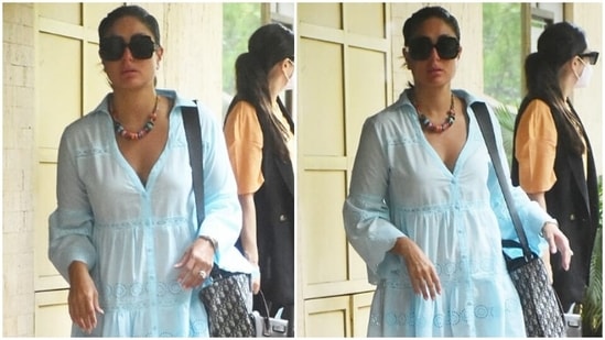 Kareena Kapoor's mini dress for outing with Karisma Kapoor costs <span class='webrupee'>₹</span>14k, can you guess her bag's price?(HT Photo/Varinder Chawla)