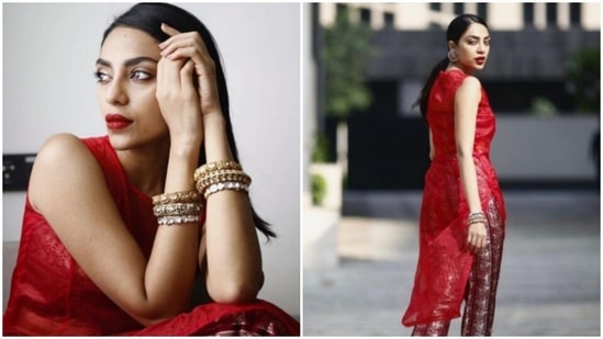 Sobhita Dhulipala in red will drive your mid-week blues away(Instagram/@sobhitad)