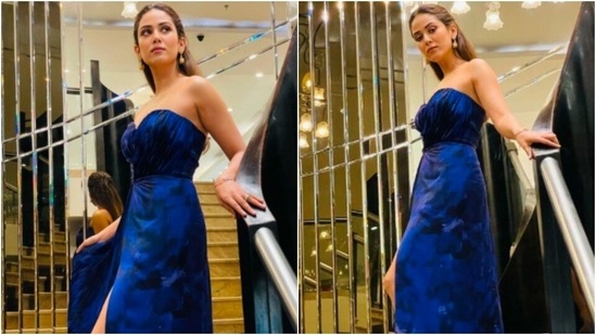 Mira Rajput accessorised her look with long earrings, a bracelet and rings.(Instagram/@elevate_promotions)