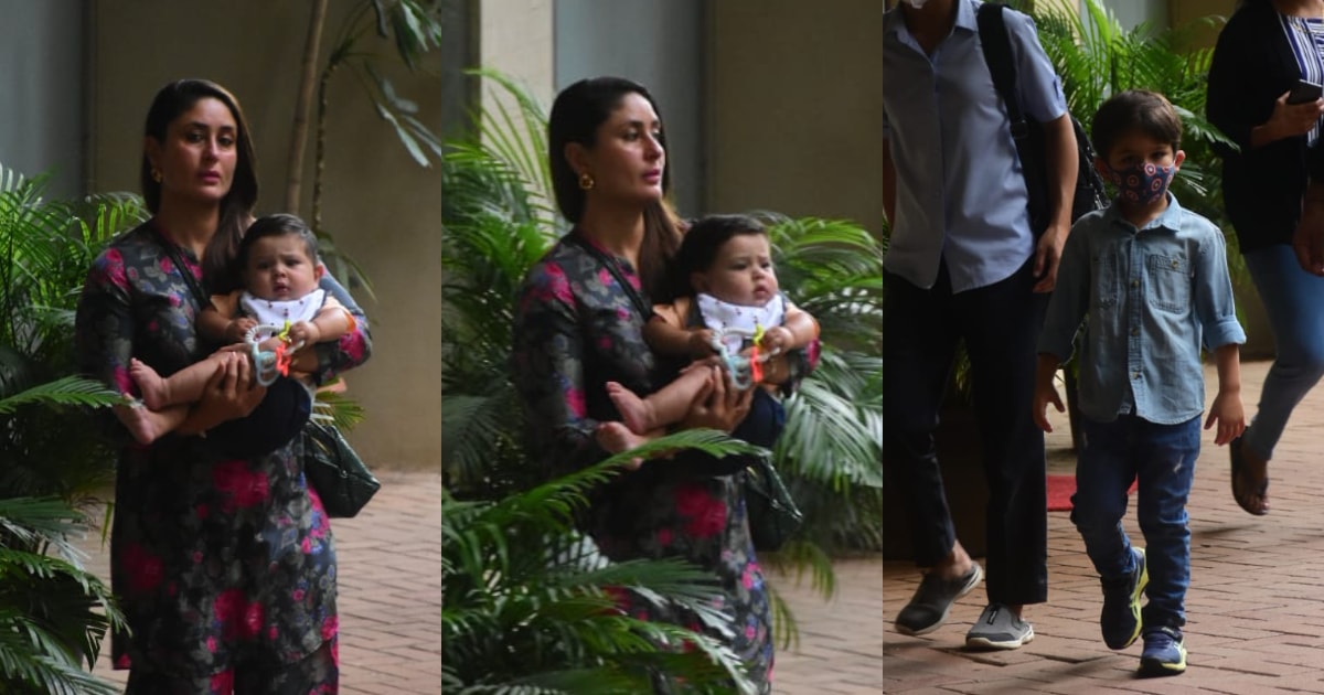 Kareena Kapoor, Taimur and Jeh make their way to Inaaya's birthday.&nbsp;(Varinder Chawla)