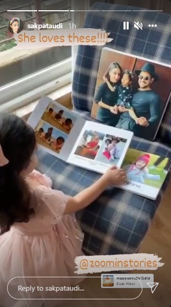 In the next two video clips, Inaaya looked at photos featuring her family members.