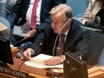 UN Secretary-General Antonio Guterres attends a meeting of the Security Council. (AFP) UN Secretary-General Antonio Guterres attends a meeting of the Security Council. (AFP)