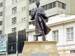 The Gandhi statue in Johannesburg that political party Economic Freedom Fighters sought to remove.