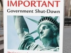 File photo of a banner during the December 2018-January 2019 US govt shutdown File photo of a banner during the December 2018-January 2019 US govt shutdown