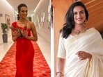 P V Sindhu's Instagram handle is packed with pictures in jaw-dropping designer fits. From traditional Indian attires to fancy gowns, P V Sindhu has worn it all. Here are a few pictures of Sindhu in jaw-dropping attires.(Instagram/@pvsindhu1)