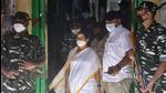 West Bengal chief minister Mamata Banerjee comes out of a polling station after casting her vote during Bhabanipur bypoll on Thursday. (PTI) West Bengal chief minister Mamata Banerjee comes out of a polling station after casting her vote during Bhabanipur bypoll on Thursday. (PTI)