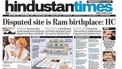 HT This Day: October 1, 2010 — Disputed site is Ram birthplace: HC HT This Day: October 1, 2010 — Disputed site is Ram birthplace: HC