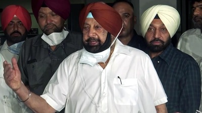 Captain Amarinder Singh addressed a press conference in Mohali on Thursday. (ANI) Captain Amarinder Singh addressed a press conference in Mohali on Thursday. (ANI)