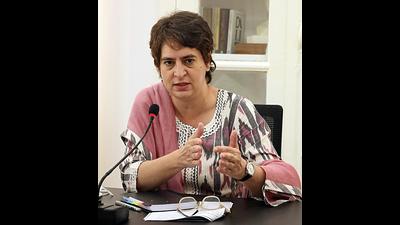At a meeting of the party’s advisory committee, Priyanka said the party’s campaign should be aggressive and sought opinion of members before the campaign was launched in Varanasi in the second week of October. (Agency) At a meeting of the party’s advisory committee, Priyanka said the party’s campaign should be aggressive and sought opinion of members before the campaign was launched in Varanasi in the second week of October. (Agency)
