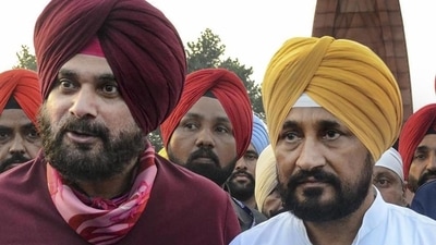 Navjot Sidhu reached Punjab Bhavan for a meeting with Charanjit Singh Channi on Thursday. (File photo) Navjot Sidhu reached Punjab Bhavan for a meeting with Charanjit Singh Channi on Thursday. (File photo)