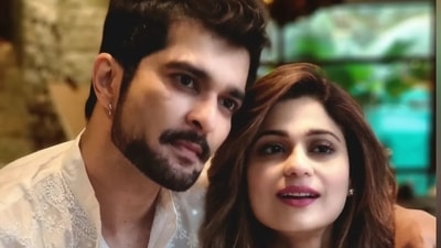 Raqesh Bapat and Shamita Shetty pose together. Raqesh Bapat and Shamita Shetty pose together.