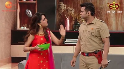 Sugandha Mishra and Sanket Bhosle on Zee Comedy Show.