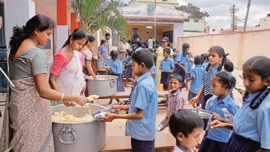 The midday meal scheme was launched in 1995 with an aim to provide at least one nutritional meal to elementary school students