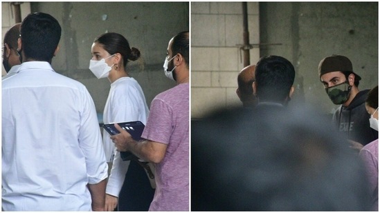 The couple who have been dating for more than three years now and made their relationship official in 2018 keep making headlines over rumours of their impending wedding. We always drool over the couple and their sartorial choices every time they make a public appearance. On Thursday, it was no different. Ranbir and Alia complemented each other by wearing alternate black and white attires.(HT Photos/Varinder Chawla)